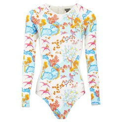 Femme Vilebrequin T-Shirts Anti Uv^Maillot De Bain Une Piècemanches Longues Anti-Uv Femme Peaceful Trees