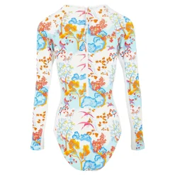 Femme Vilebrequin T-Shirts Anti Uv^Maillot De Bain Une Piècemanches Longues Anti-Uv Femme Peaceful Trees