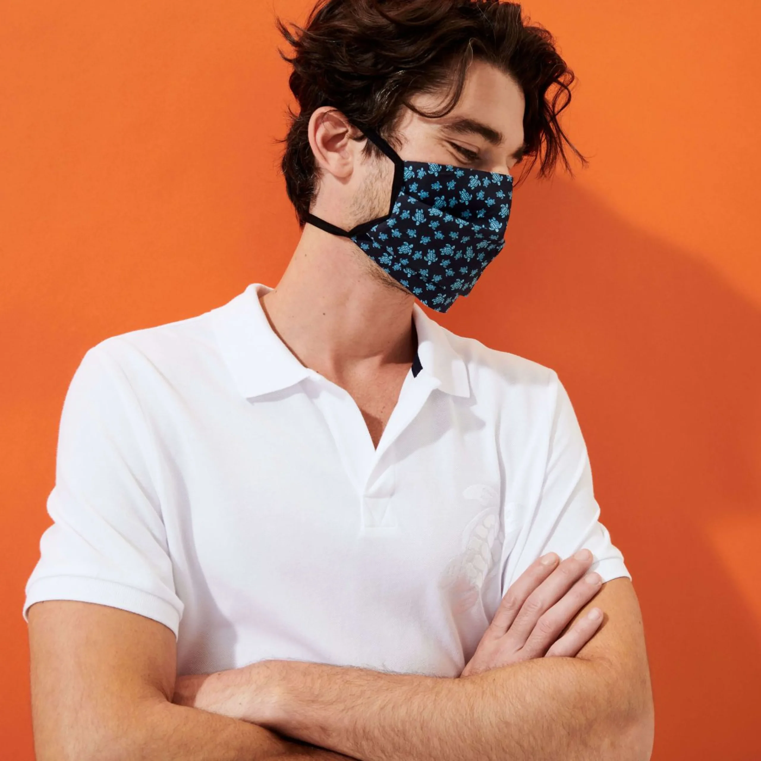 Homme Vilebrequin Accessoires Plein Air^Masque En Tissu A Nouer Micro Ronde Des Tortues