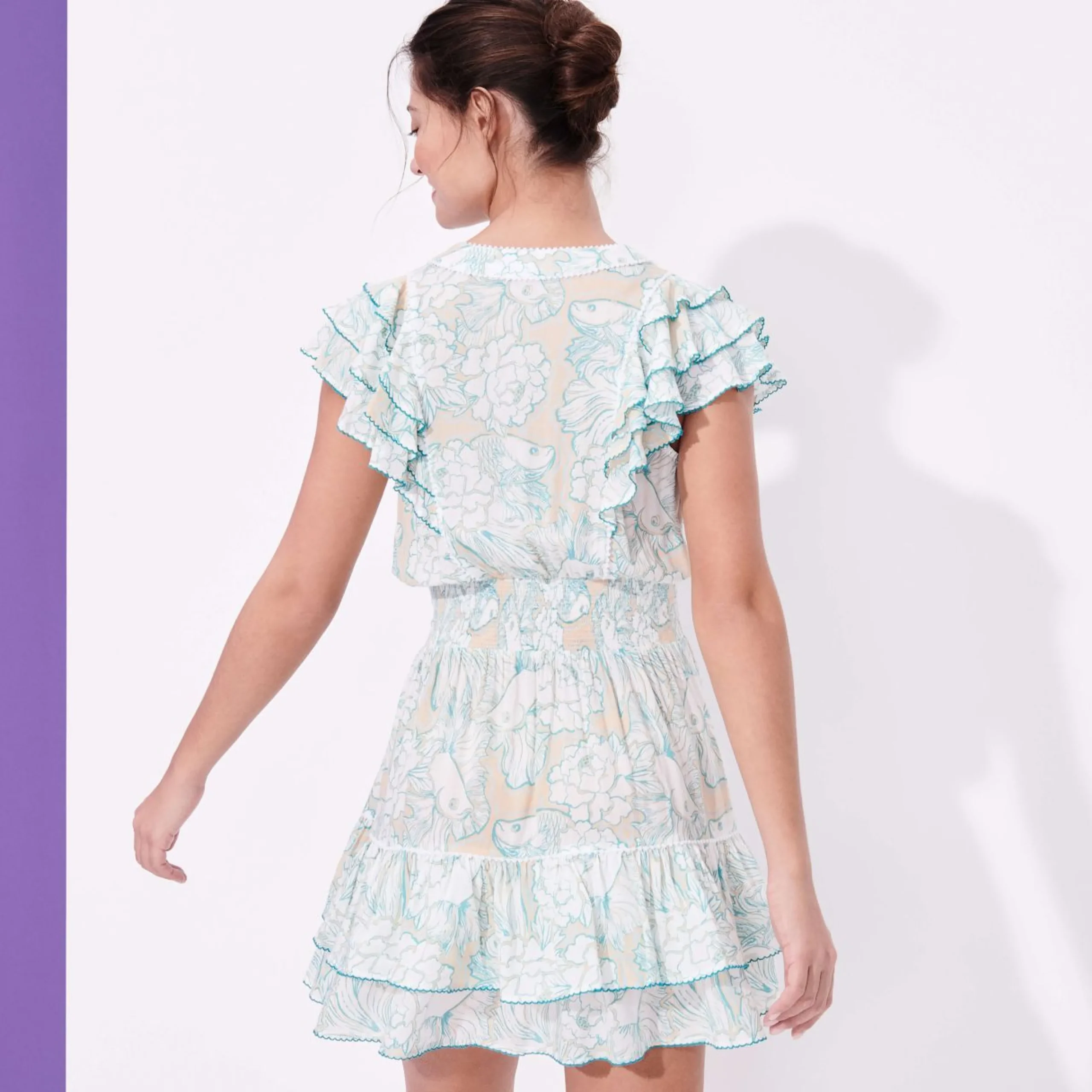 Femme Vilebrequin Robes^Mini Robe Femme Hidden Fishes - X Poupette St Barth