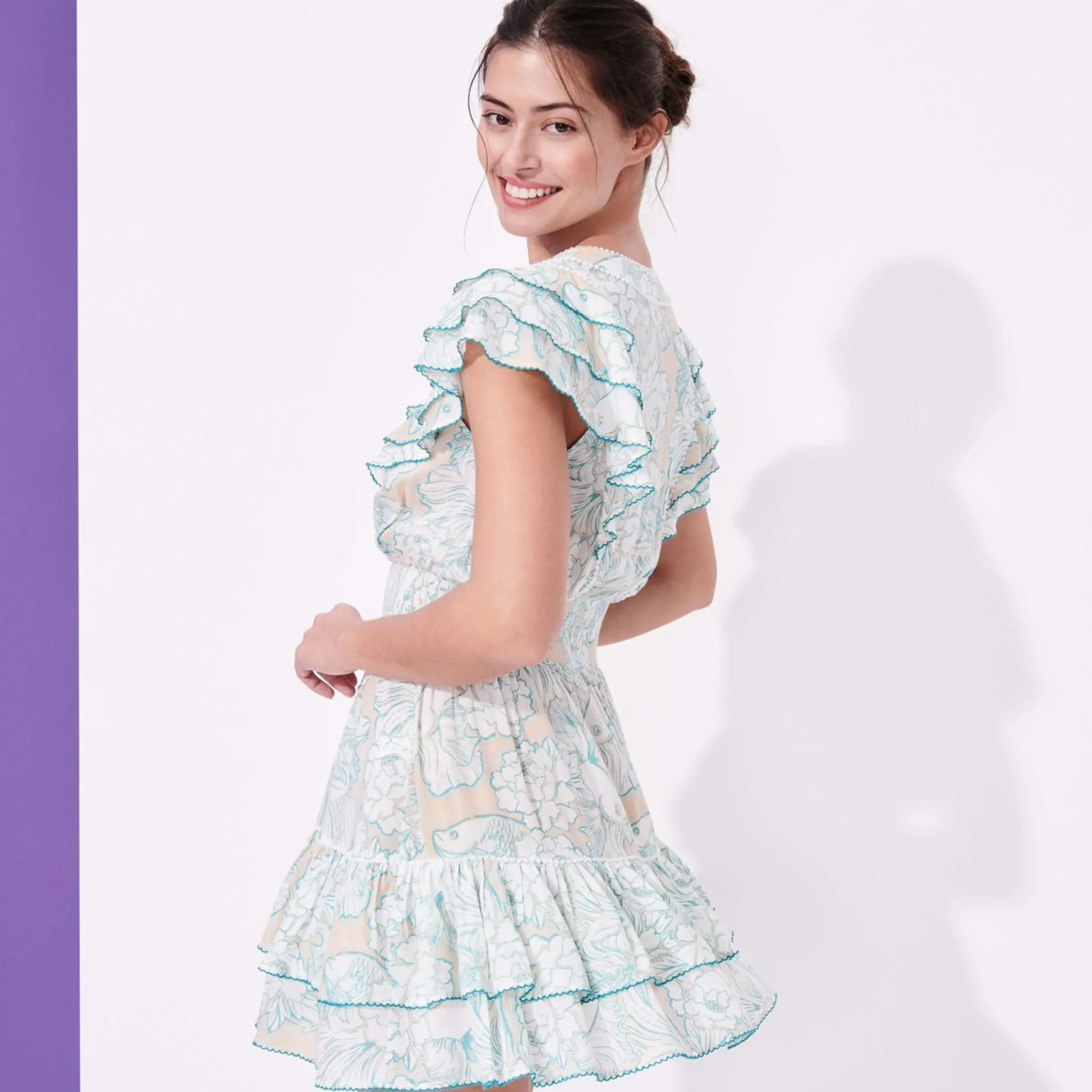 Femme Vilebrequin Robes^Mini Robe Femme Hidden Fishes - X Poupette St Barth