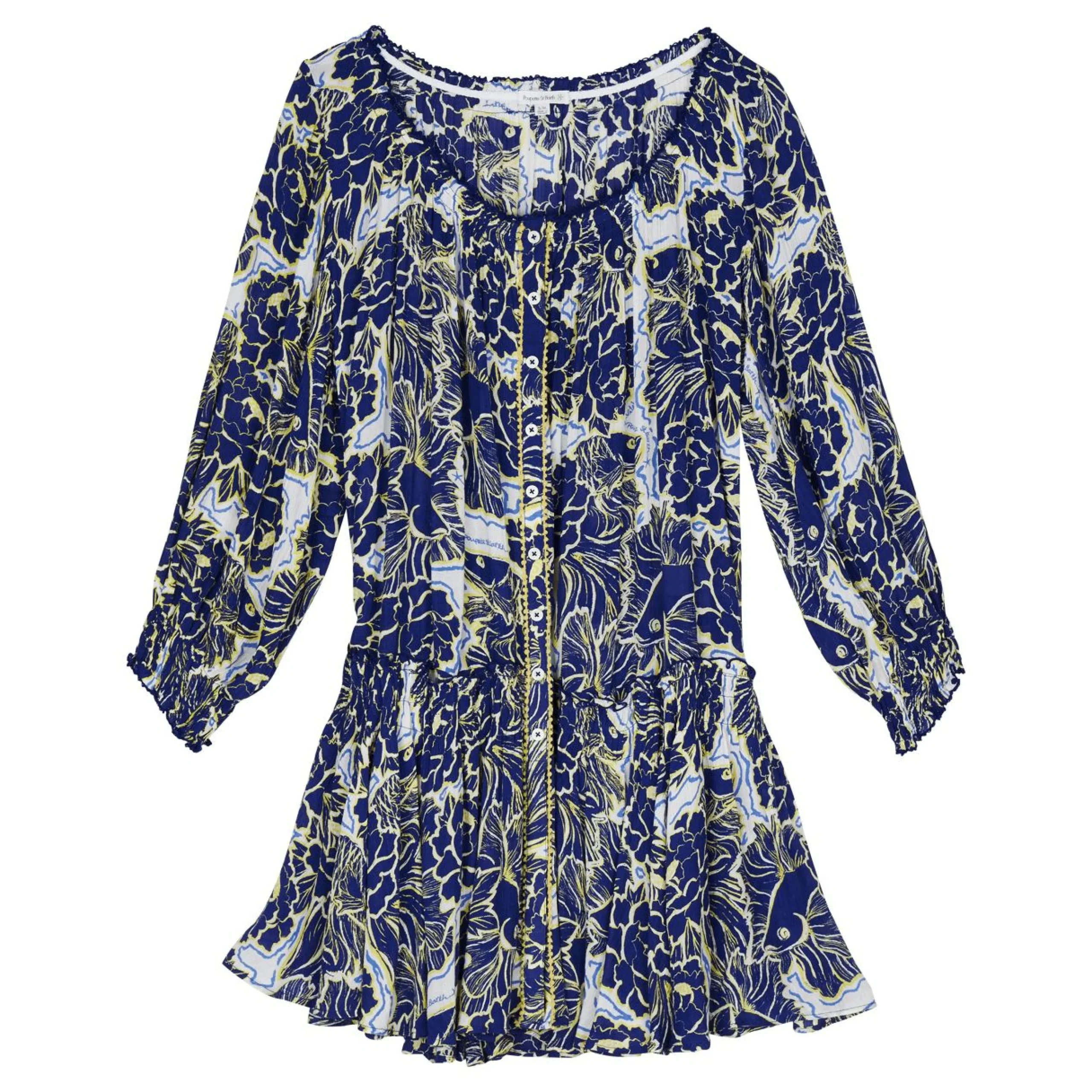 Femme Vilebrequin Robes^Mini Robe Femme Hidden Fishes- X Poupette St Barth