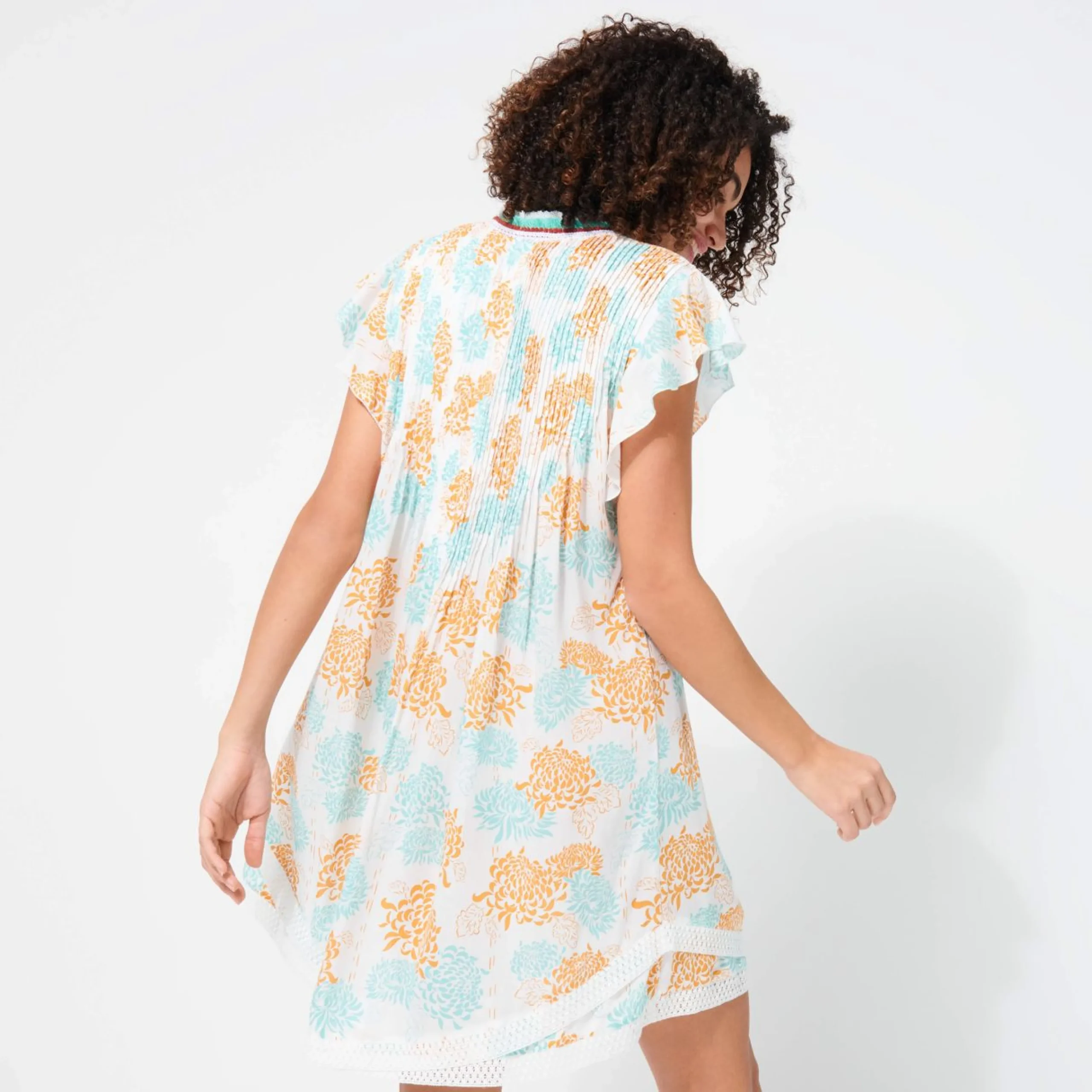 Femme Vilebrequin Robes^Mini Robe Femme Iridescent Flowers Of Joy- X Poupette St Barth
