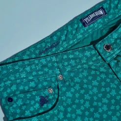 Homme Vilebrequin Pantalons^Pantalon En Gabardine 5 Poches Homme Imprime Micro Turtles Corrosion