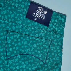 Homme Vilebrequin Pantalons^Pantalon En Gabardine 5 Poches Homme Imprime Micro Turtles Corrosion