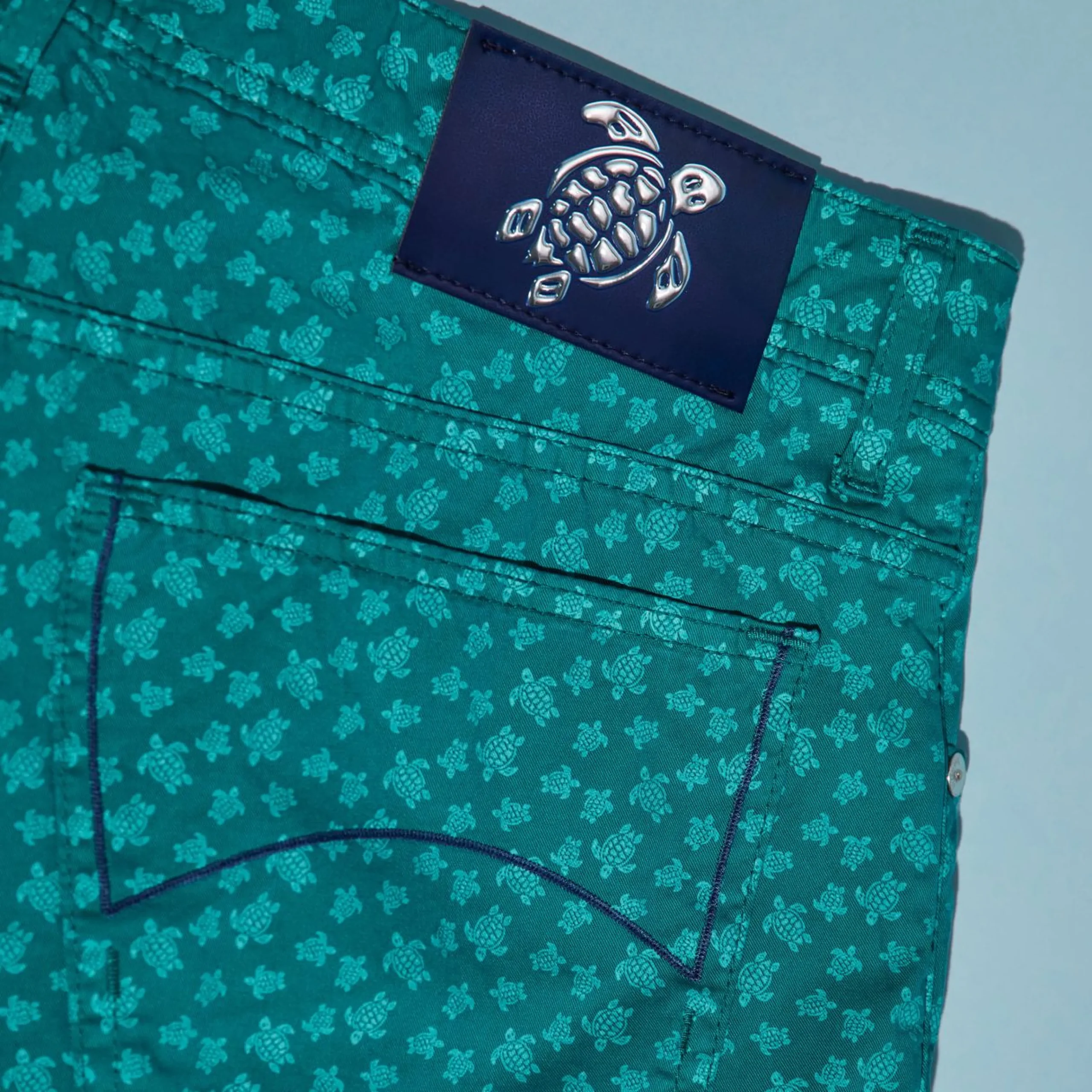 Homme Vilebrequin Pantalons^Pantalon En Gabardine 5 Poches Homme Imprime Micro Turtles Corrosion