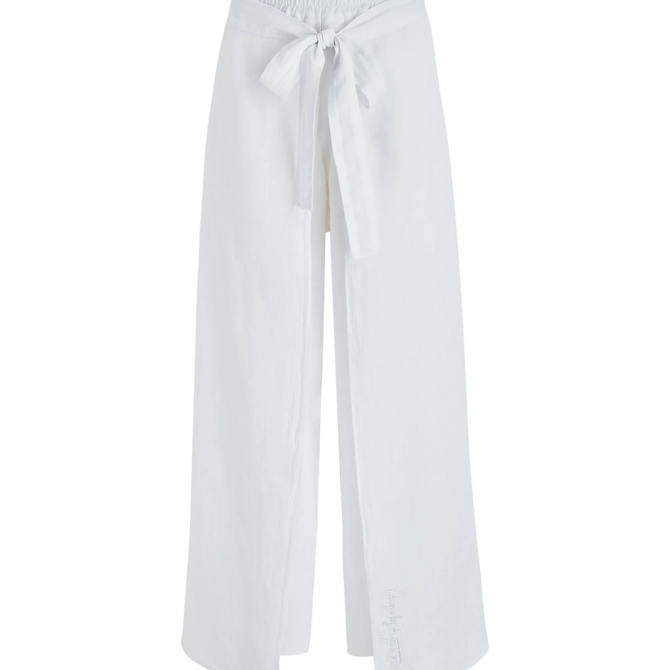 Femme Vilebrequin Pantalons^Pantalon En Lin Blanc Femme- X Angelo Tarlazzi