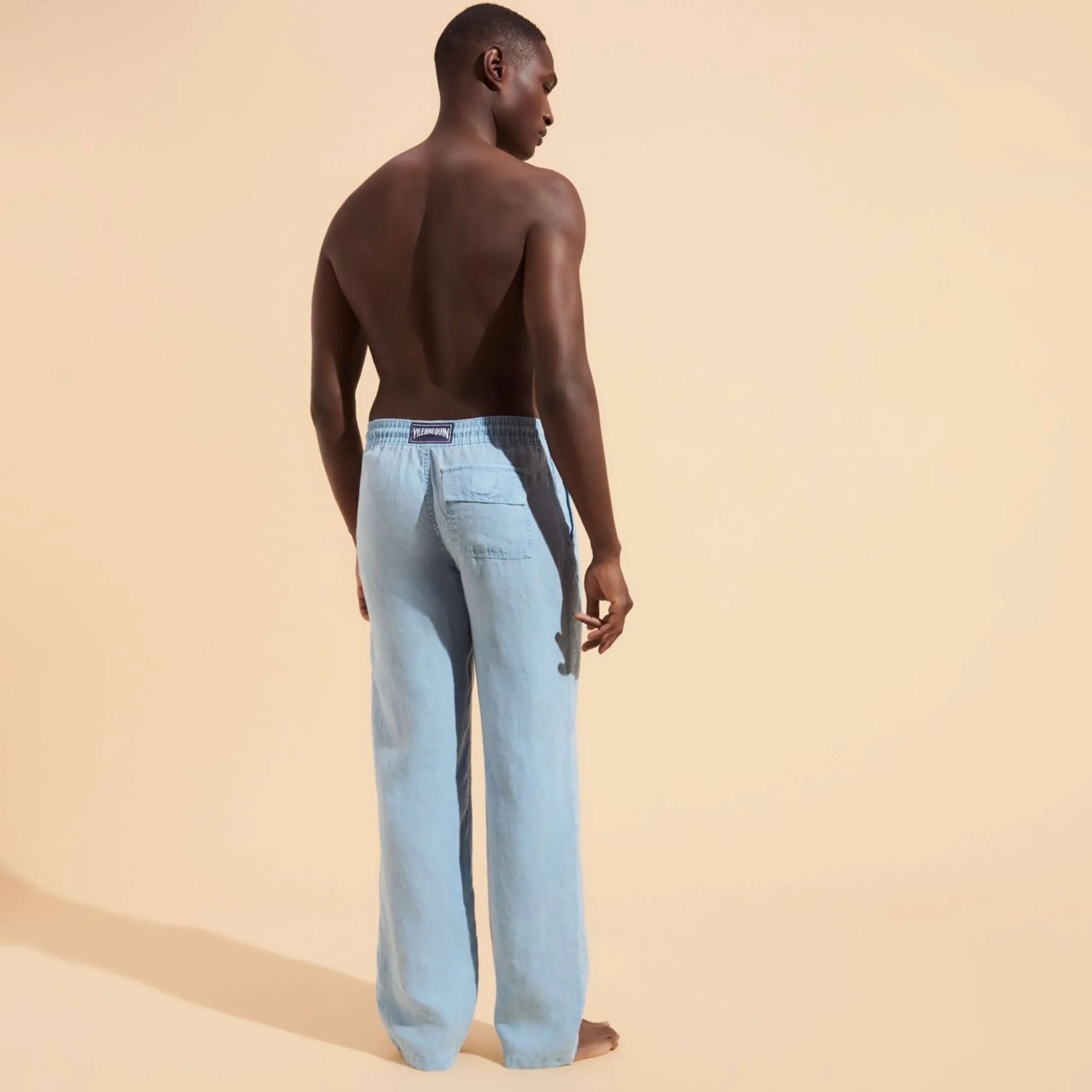 Homme Vilebrequin Pantalons^Pantalon En Lin Homme Uni Coloration Minerale Naturelle