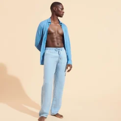 Homme Vilebrequin Pantalons^Pantalon En Lin Homme Uni Coloration Minerale Naturelle
