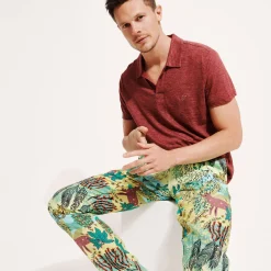 Homme Vilebrequin Pantalons^Pantalon En Lin Imprime Homme Jungle Rousseau