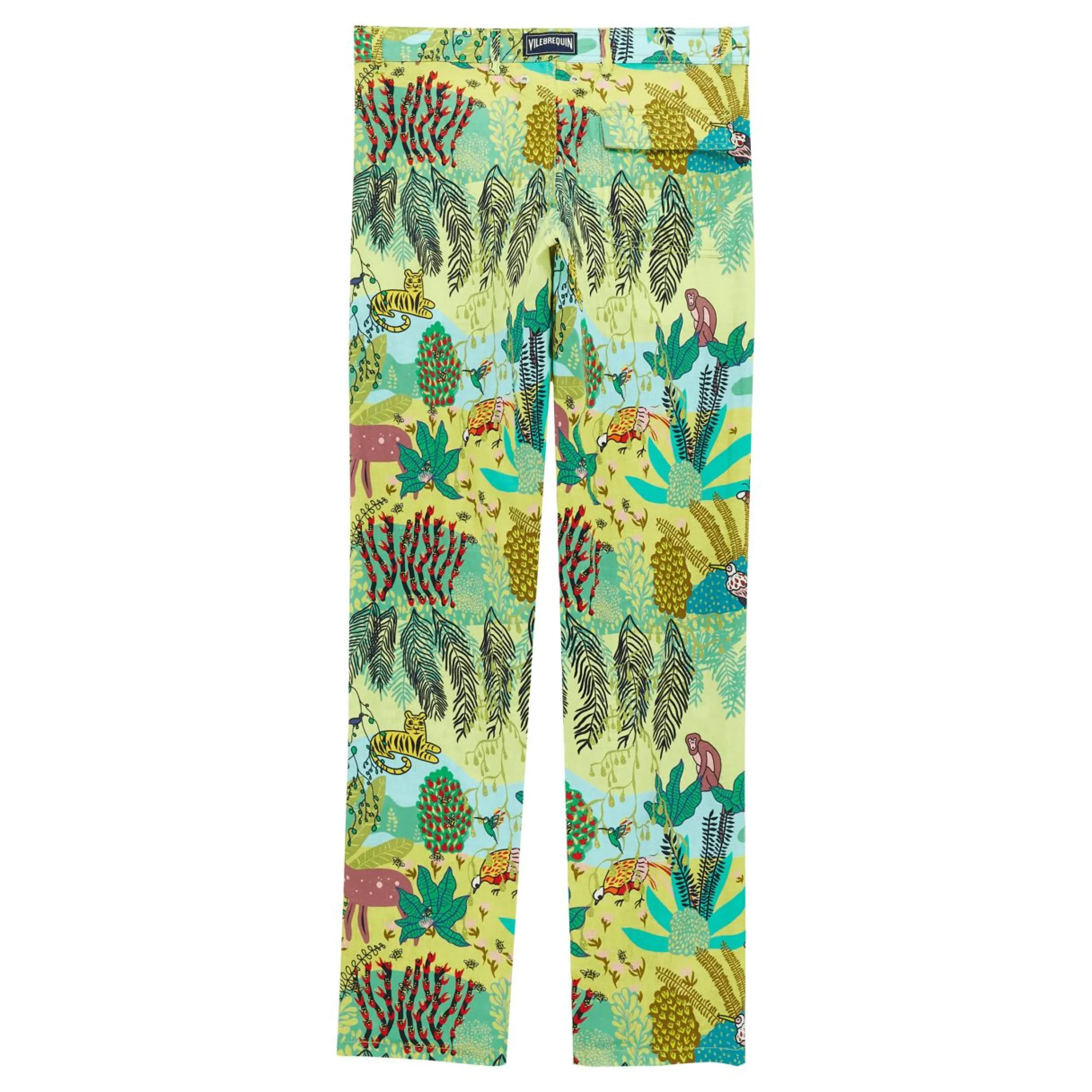 Homme Vilebrequin Pantalons^Pantalon En Lin Imprime Homme Jungle Rousseau