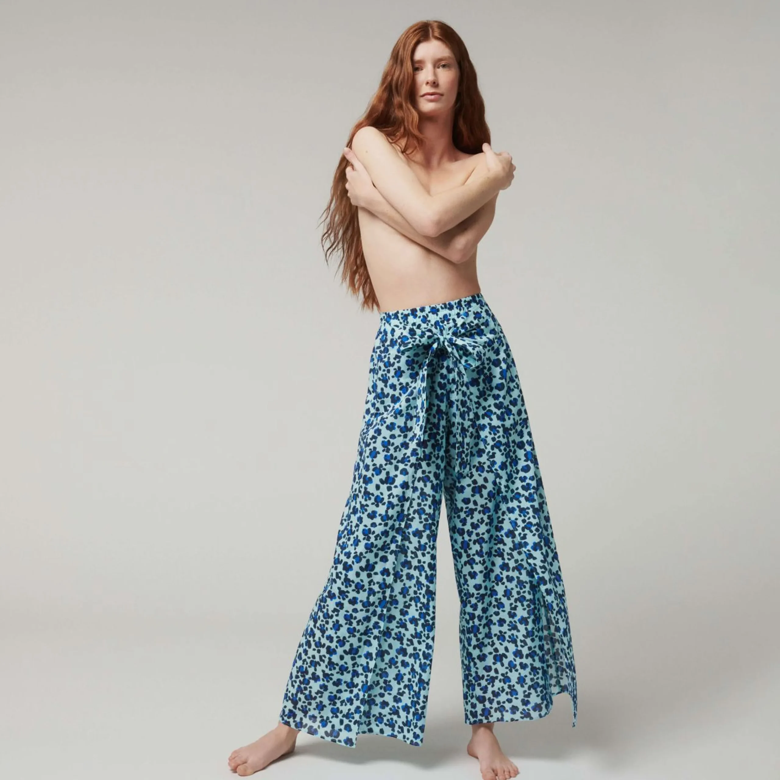 Femme Vilebrequin Pantalons^Pantalon En Voile De Coton Organique Femme Turtles Leopard- X Angelo Tarlazzi