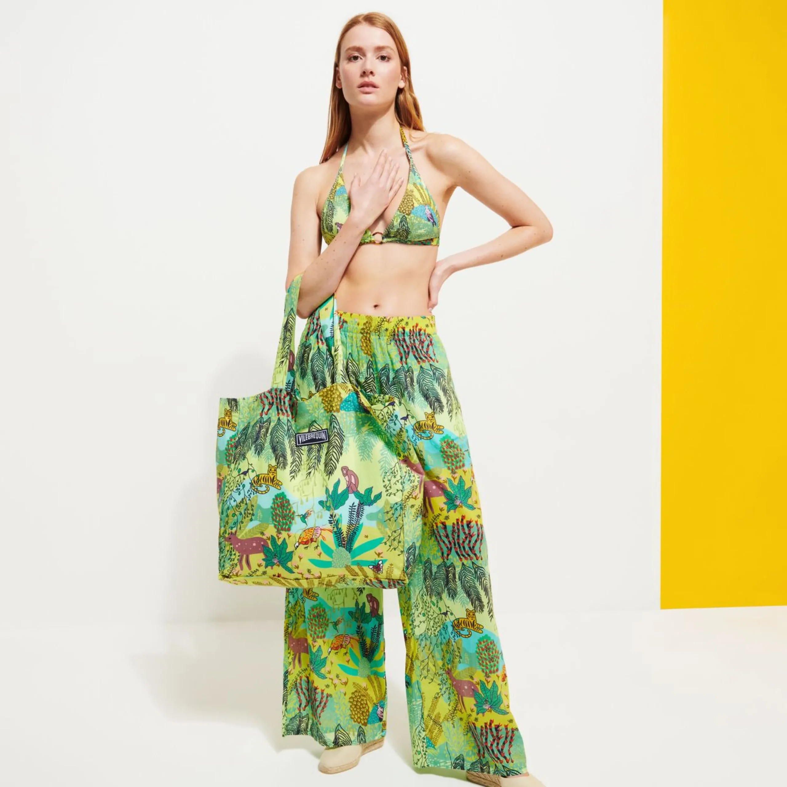 Femme Vilebrequin Pantalons^Pantalon Large En Coton Femme Jungle Rousseau