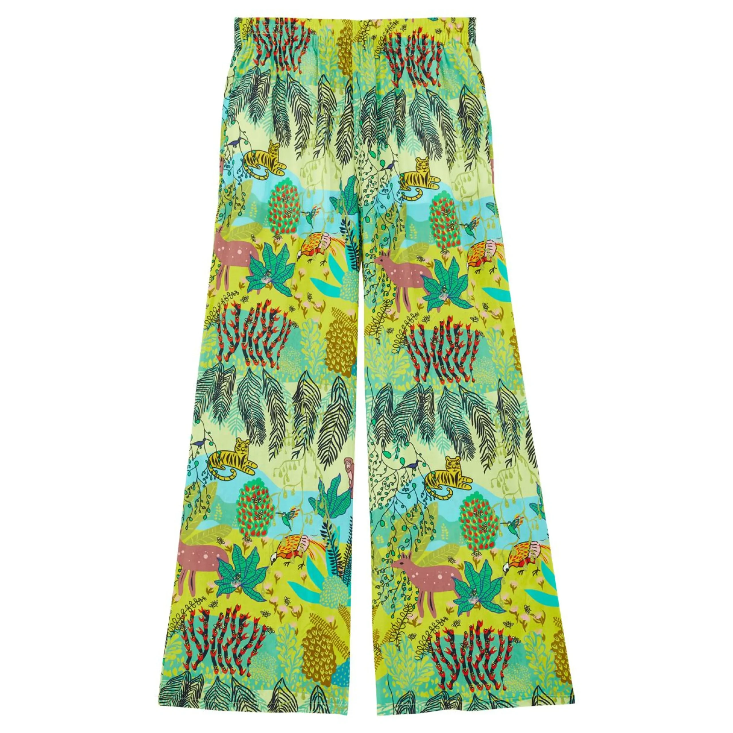 Femme Vilebrequin Pantalons^Pantalon Large En Coton Femme Jungle Rousseau