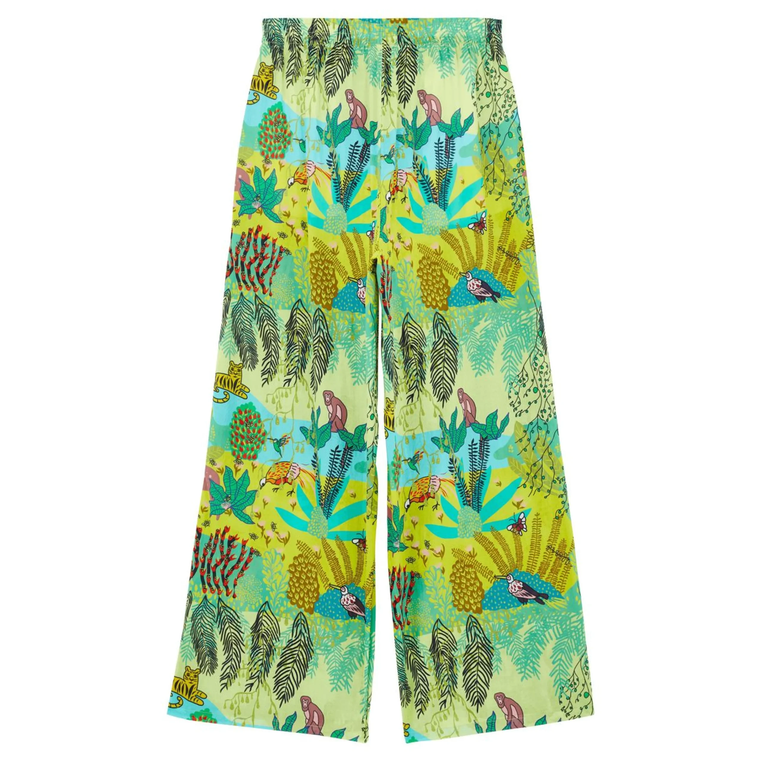 Femme Vilebrequin Pantalons^Pantalon Large En Coton Femme Jungle Rousseau