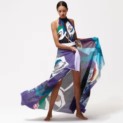Femme Vilebrequin Serviettes De Plage Et Pareos^Pareo En Voile De Coton Envoutement - X Deux Femmes Noires