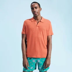 Homme Vilebrequin Polos^Polo En Jersey De Lin Homme Uni