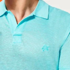 Homme Vilebrequin Polos^Polo En Jersey De Lin Homme Uni