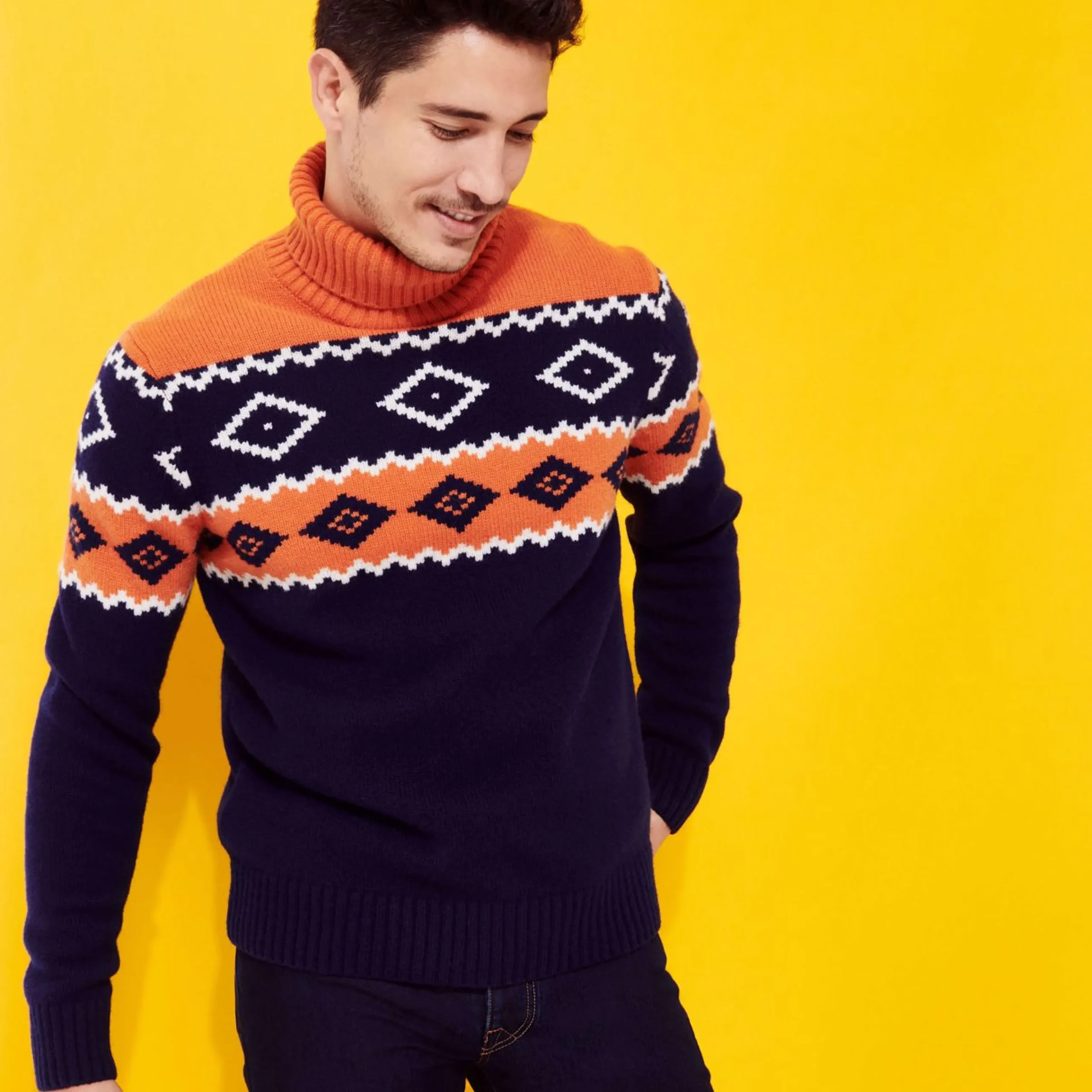Homme Vilebrequin Pulls Et Cardigans^Pull Col Roule Laine Jacquard Homme