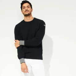 Homme Vilebrequin Pulls Et Cardigans^Pull En Coton Cachemire Ras-Du-Cou Homme Uni