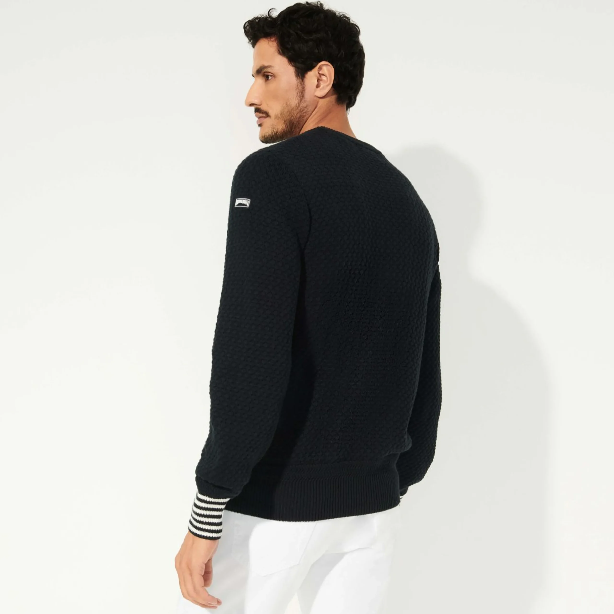 Homme Vilebrequin Pulls Et Cardigans^Pull En Coton Cachemire Ras-Du-Cou Homme Uni