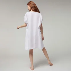 Femme Vilebrequin Tuniques^Robe Carree Femme En Lin Blanc- X Angelo Tarlazzi