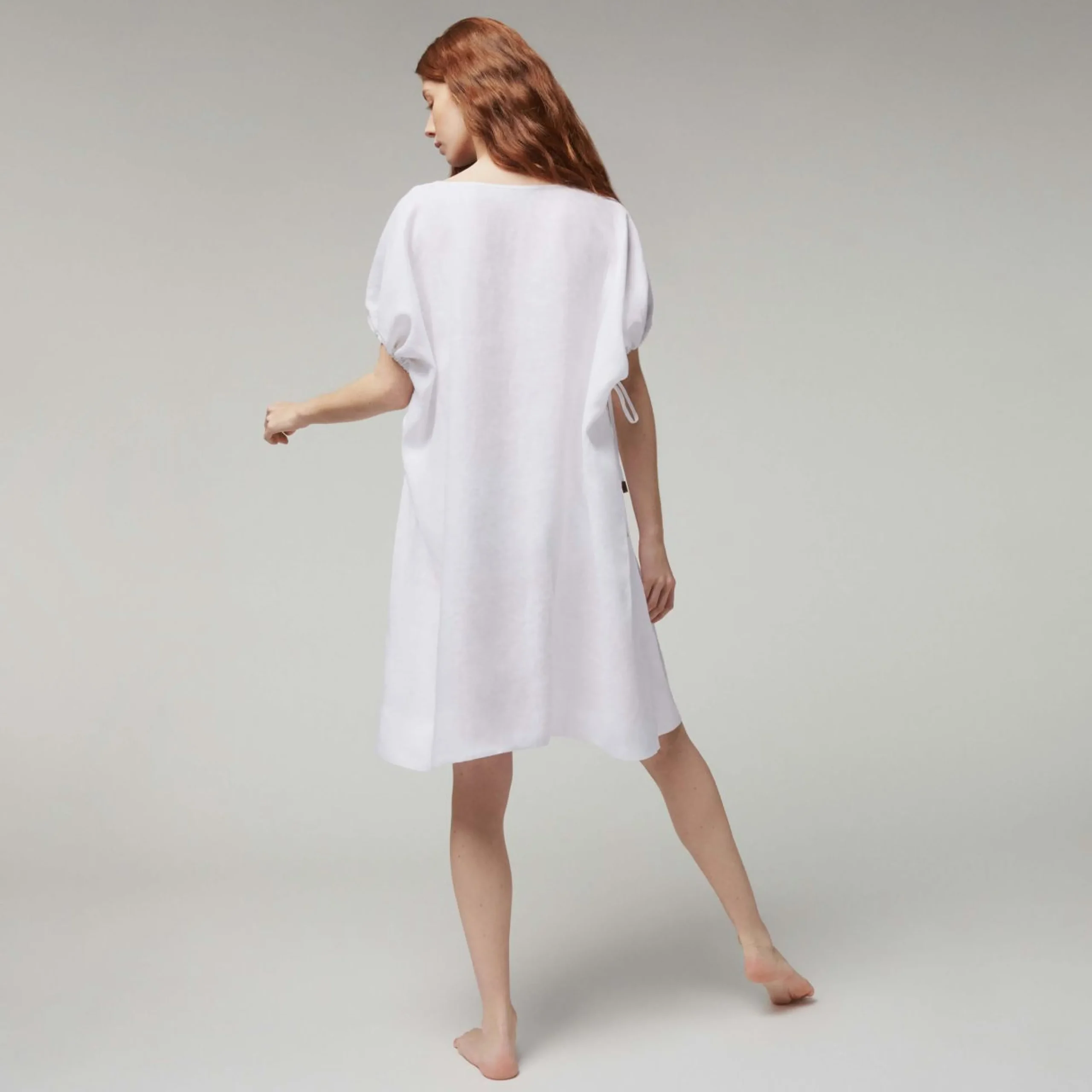 Femme Vilebrequin Tuniques^Robe Carree Femme En Lin Blanc- X Angelo Tarlazzi