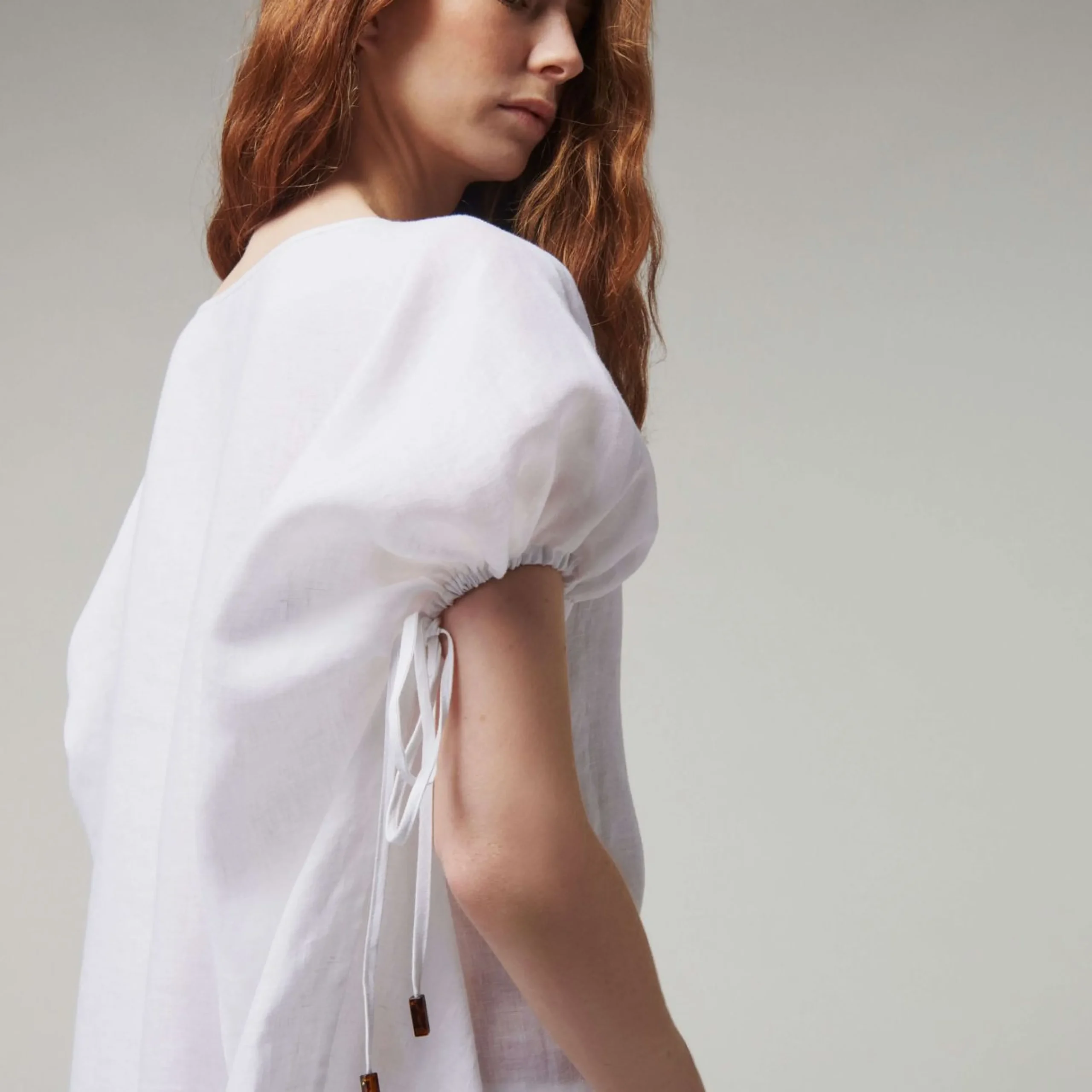 Femme Vilebrequin Tuniques^Robe Carree Femme En Lin Blanc- X Angelo Tarlazzi