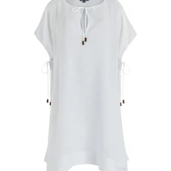 Femme Vilebrequin Tuniques^Robe Carree Femme En Lin Blanc- X Angelo Tarlazzi