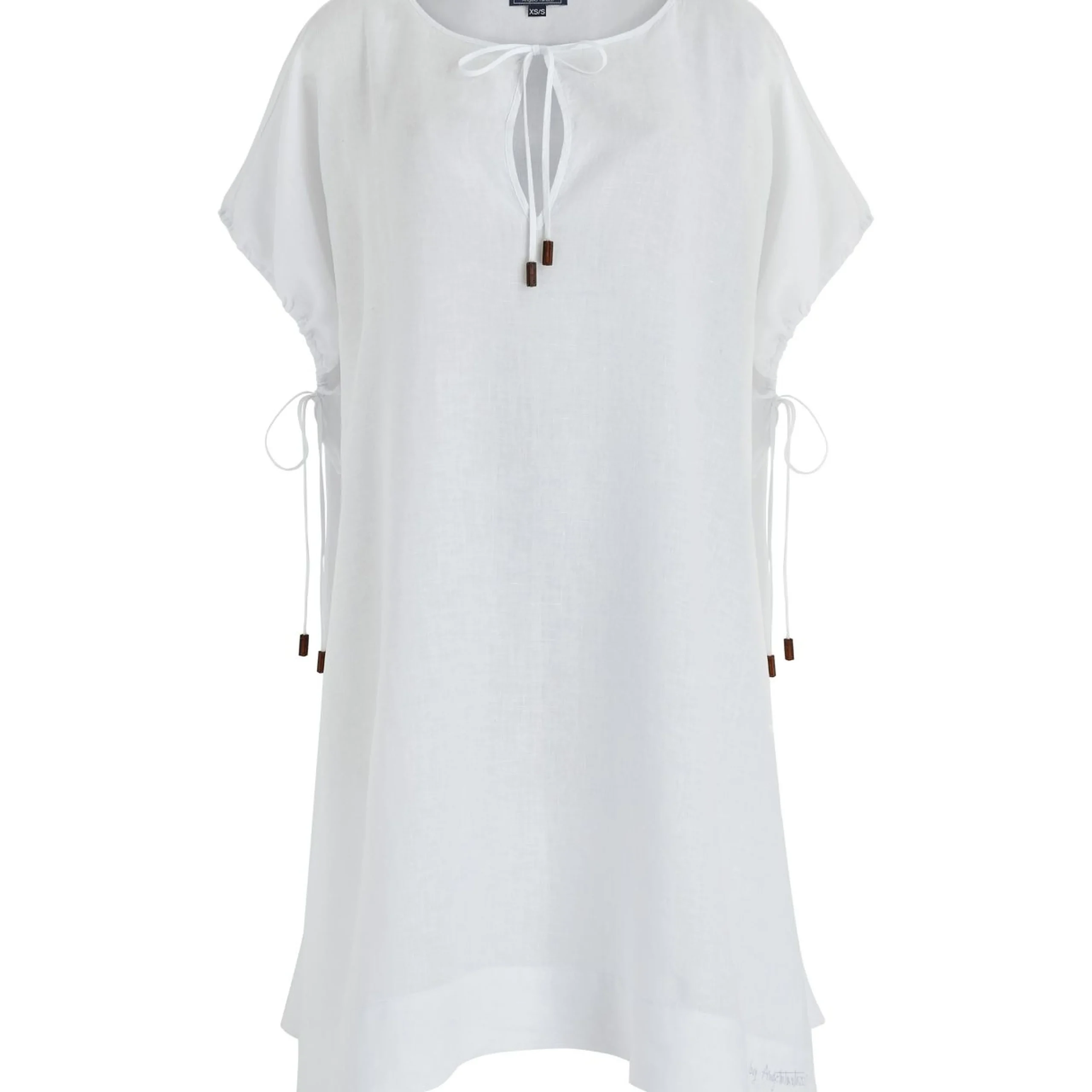 Femme Vilebrequin Tuniques^Robe Carree Femme En Lin Blanc- X Angelo Tarlazzi