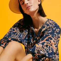 Femme Vilebrequin Robes^Robe Courte A Volants En Coton Femme Sweet Blossom
