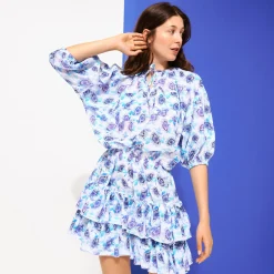 Femme Vilebrequin Robes^Robe Courte A Volants En Coton Femme Flash Flowers