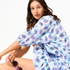 Femme Vilebrequin Robes^Robe Courte A Volants En Coton Femme Flash Flowers