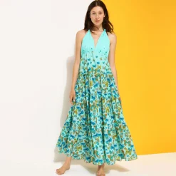 Femme Vilebrequin Robes^Robe Longue Dos Nu En Coton Femme Butterflies