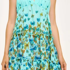 Femme Vilebrequin Robes^Robe Longue Dos Nu En Coton Femme Butterflies