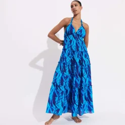 Femme Vilebrequin Robes^Robe Longue Dos Nu En Coton Femme Les Draps Froisses