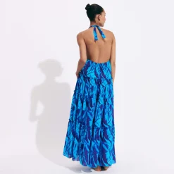 Femme Vilebrequin Robes^Robe Longue Dos Nu En Coton Femme Les Draps Froisses