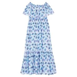 Femme Vilebrequin Robes^Robe Longue En Coton Col Bardot Femme Flash Flowers