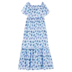 Femme Vilebrequin Robes^Robe Longue En Coton Col Bardot Femme Flash Flowers