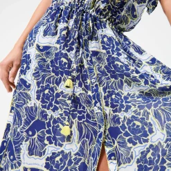 Femme Vilebrequin Robes^Robe Longue Femme Hidden Fishes- X Poupette St Barth