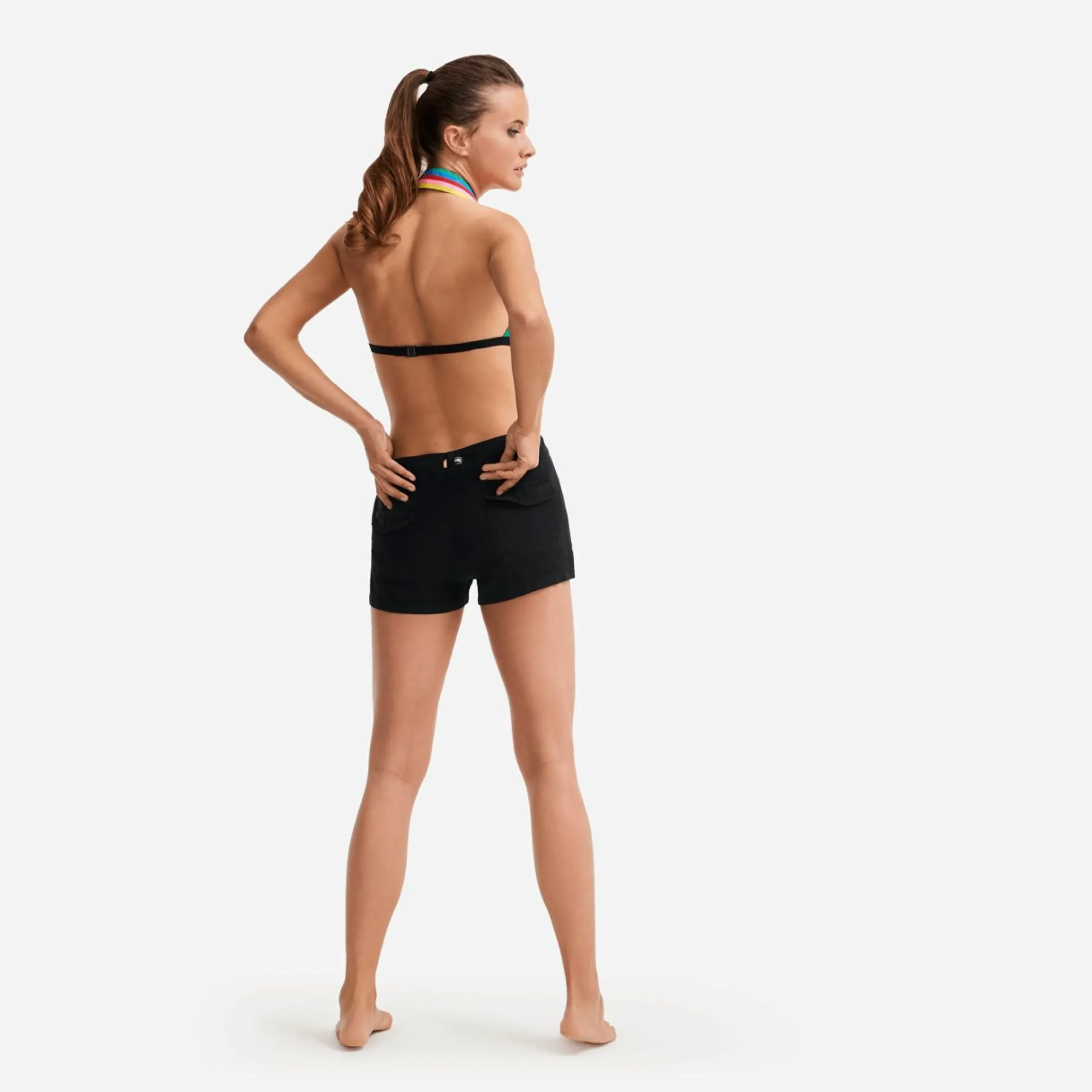 Femme Vilebrequin Combishorts^Salopette Short Femme Noire Rainbow - X Jcc+ - Edition Limitee