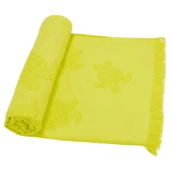 Fille Vilebrequin Ponchos Et Serviettes^Serviette De Plage Fouta Uni En Coton Biologique Jacquard Tortues