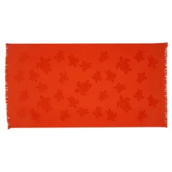 Fille Vilebrequin Ponchos Et Serviettes^Serviette De Plage Fouta Uni En Coton Biologique Jacquard Tortues