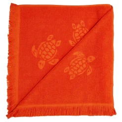 Fille Vilebrequin Ponchos Et Serviettes^Serviette De Plage Fouta Uni En Coton Biologique Jacquard Tortues
