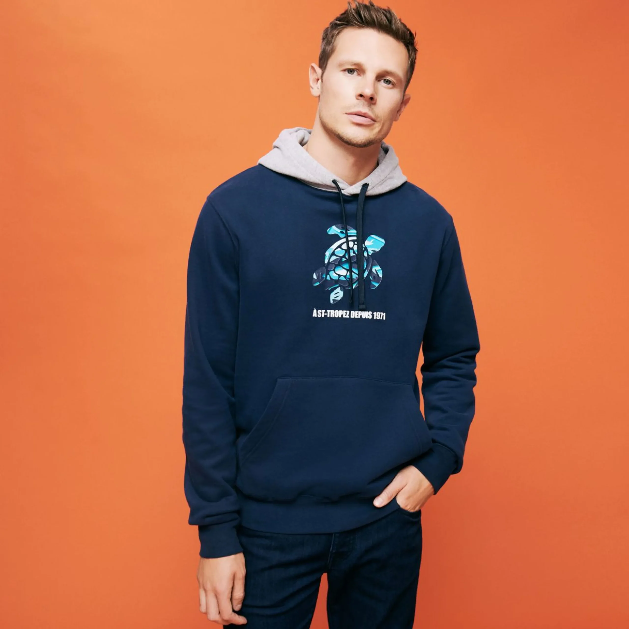Homme Vilebrequin Sweats^Sweat A Capuche Brodé En Coton Homme Requins 3D