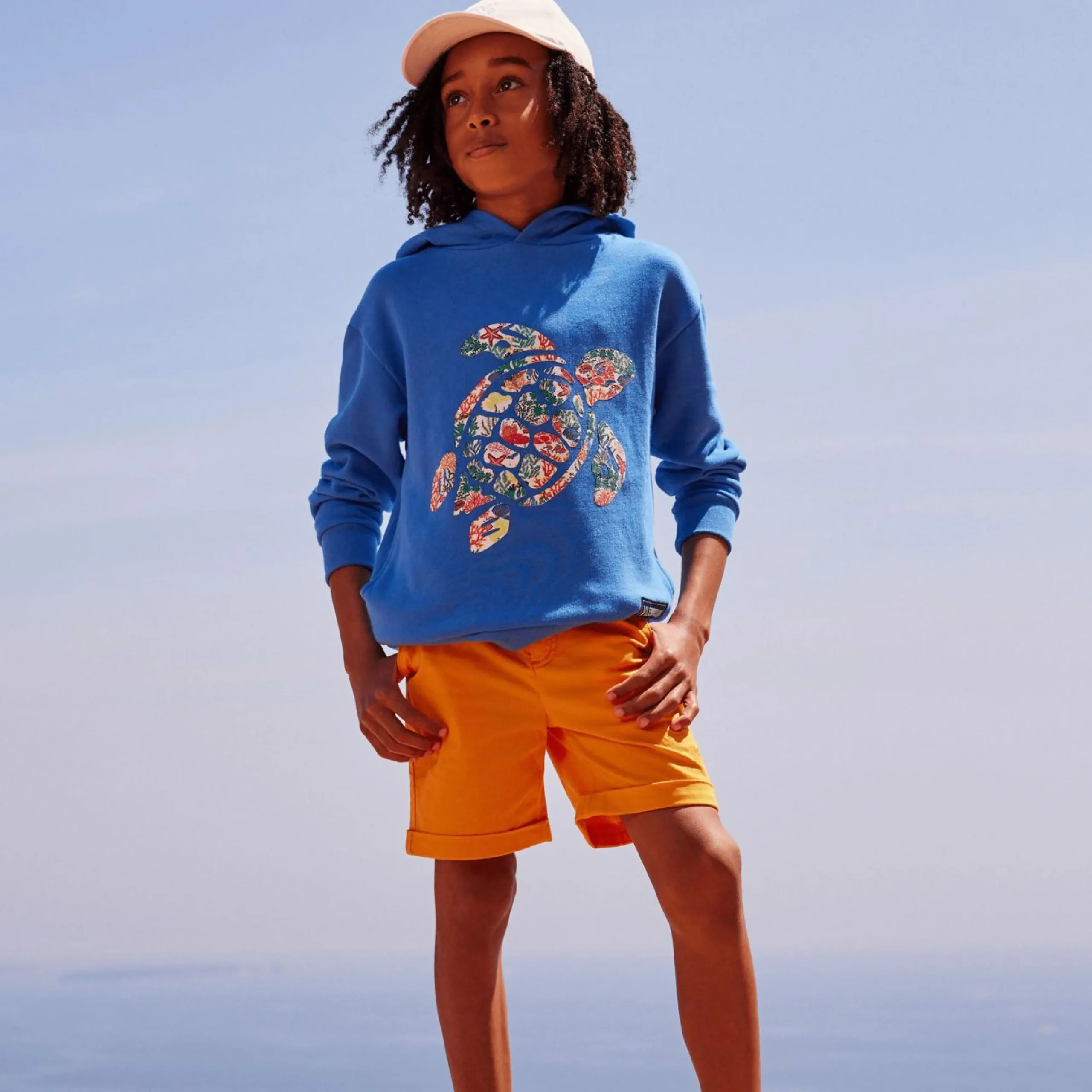 Garçon Vilebrequin Sweats^Sweat Garçon A Capuche Tortue Imprime Fonds Marins Multicolores