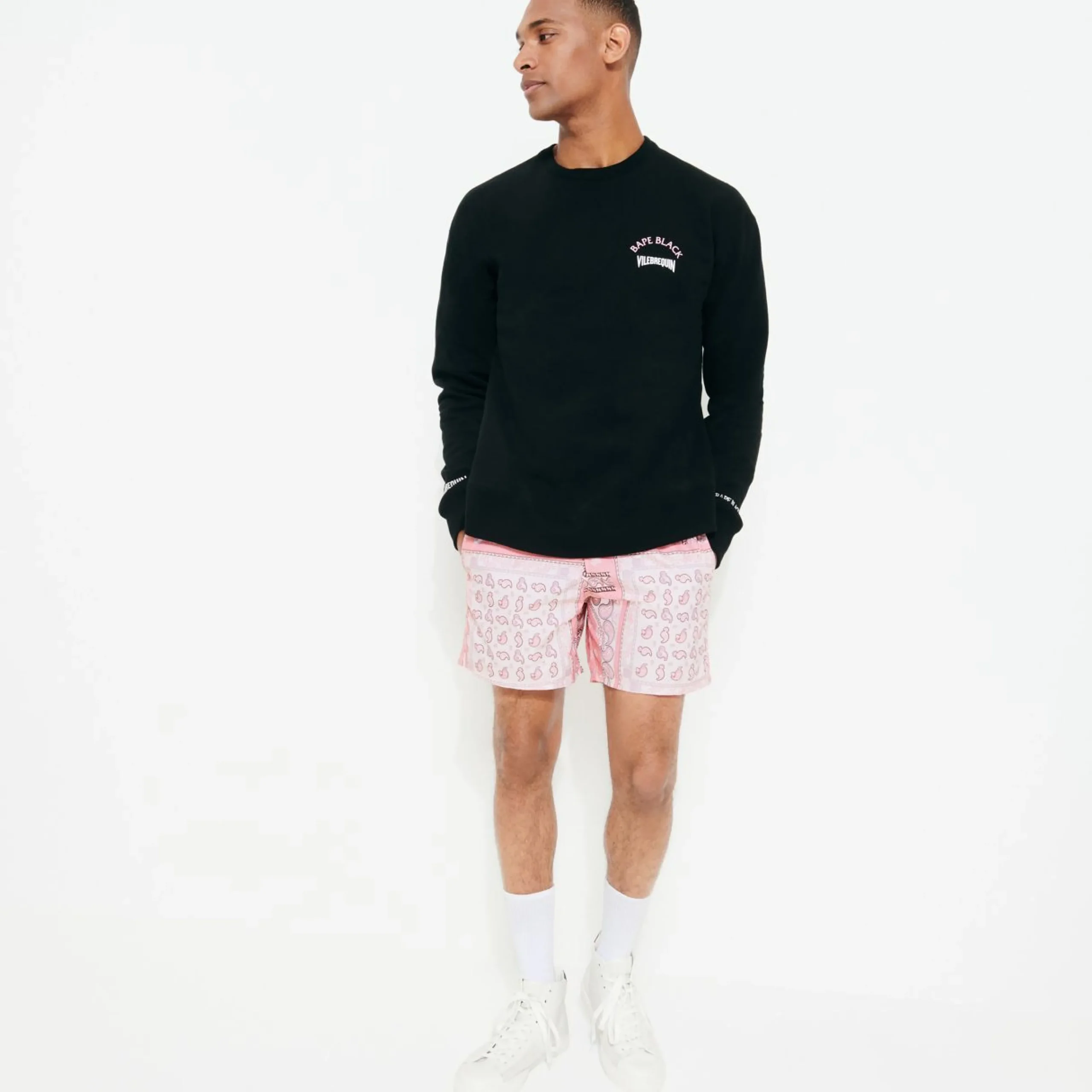 Homme Vilebrequin Sweats^Sweatshirt Homme En Coton Imprime Turtles - X Bape® Black