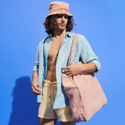Homme Vilebrequin Sacs De Plage Et Pochettes^Tote Bag En Lin Imprime Tortue Teinture Minerale