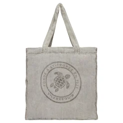 Homme Vilebrequin Sacs De Plage Et Pochettes^Tote Bag En Lin Imprime Tortue Teinture Minerale