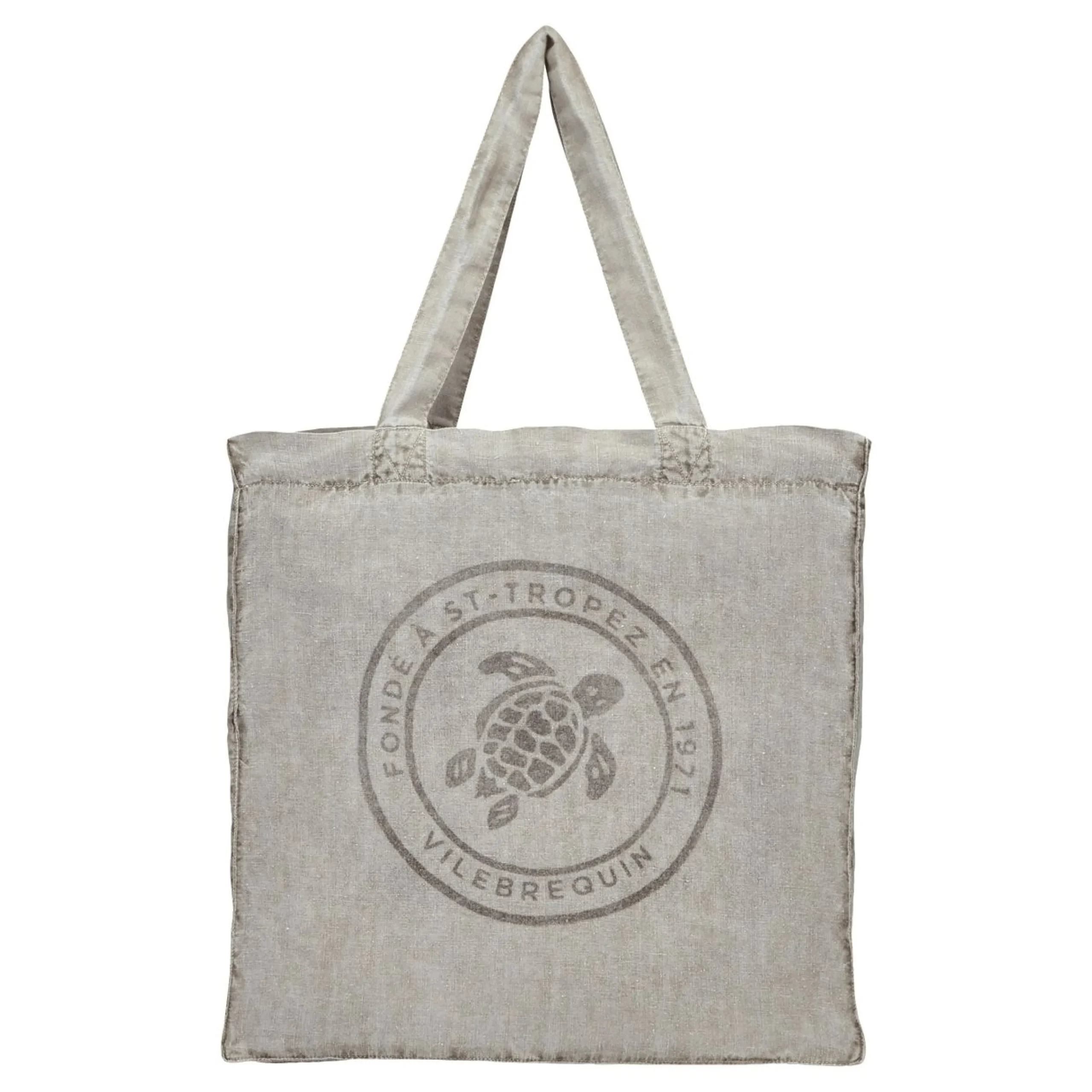 Homme Vilebrequin Sacs De Plage Et Pochettes^Tote Bag En Lin Imprime Tortue Teinture Minerale